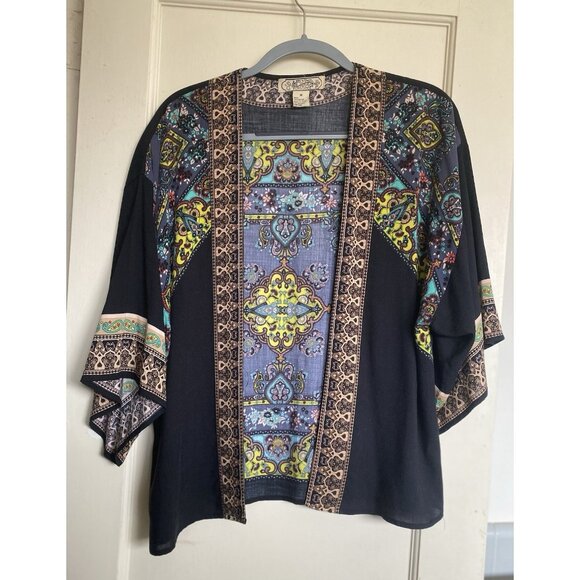 Flying Tomato Kimono Womens Medium Boho Open Front Cardigan Festival Top Rayon - Picture 7 of 7
